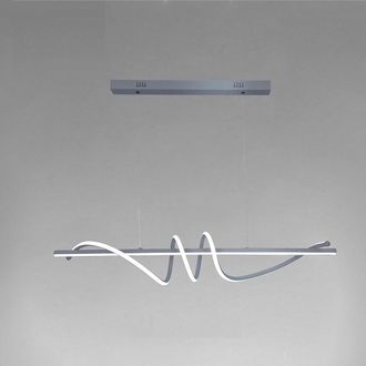 Trade Shop Trade Shop Traesio - Trade Shop - Lampadario A Sospensione Led 65w Argento Spirale Ondulato Luce 6500k Vortice Orizzontale 32477