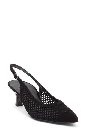 Paul Green Derby Slingback Pump in Black Suede at Nordstrom, Size 10.5Us