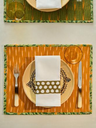 Table Love The Breakfast Handwoven Cotton Reversible Placemats (Set of 4)