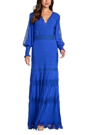 Tadashi Shoji Nyssa Bishop Sleeve Gown in Electric Blue at Nordstrom, Size 14