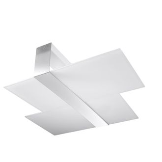 Sollux Lighting L&aacute;mpara de techo cromo, blanco acero, vidrio alt. 11 cm