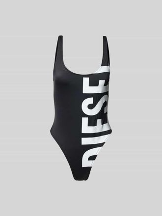 Diesel Badeanzug mit Label-Print in Black, Gr&ouml;&szlig;e L