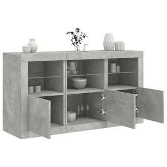 Berkfield Home Sideboard with LED Lights Concrete Grey 123x37x67 cm | Size: 123 x 37 x 67 cm