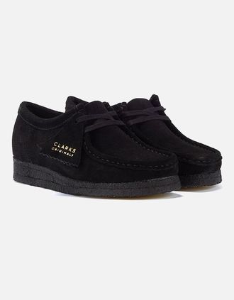 Clarks Womens Clarks Originals Wallabee Suede Womens Black Shoes - Size: 5