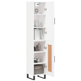 Berkfield Home Highboard White 34.5x34x180 cm Engineered Wood