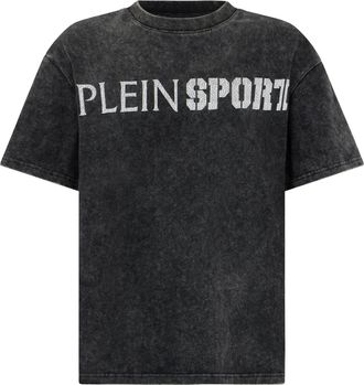 Plein Sport Washed Round Neck T-Shirt Crackle Scratch