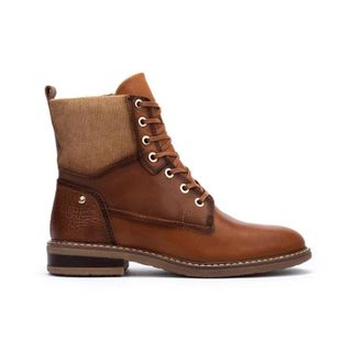 Pikolinos Brandy Dames Enkellaarzen - Bruin - Dames - Veterlaarzen - Bruin - 36 EU - Leer - Schoenen