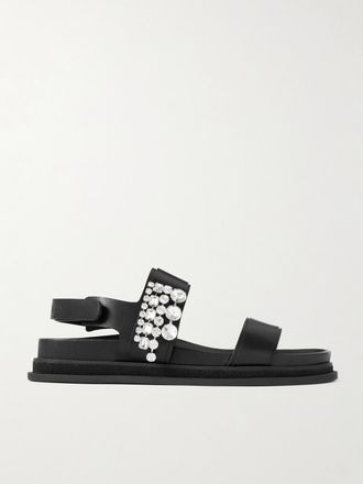Jimmy Choo London Sandali In Pelle Con Cristalli Verity - Nero