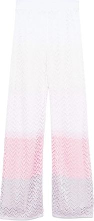 Missoni Witte Ombr&eacute; Elastische Taillebroek - Dames - Wijde Broeken - Roze - XS - Broeken