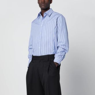 Maison Margiela Light blue striped cotton shirt