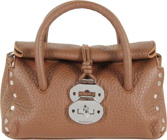 Zanellato Brown Hammered Leather Tote Bag