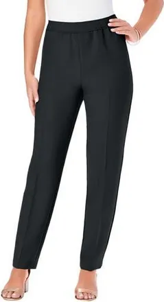 Roaman's Plus Size Classic Bend Over Structured Straight Leg Pull On Pant in Black at Nordstrom, Size 38
