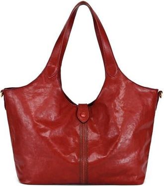 OLD TREND Marigold Genuine Leather Spacious Refined Carryall Tote in Burgundy at Nordstrom