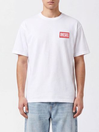 Diesel T-shirt in cotone a girocollo con logo a contrasto e vestibilit&agrave; regular
