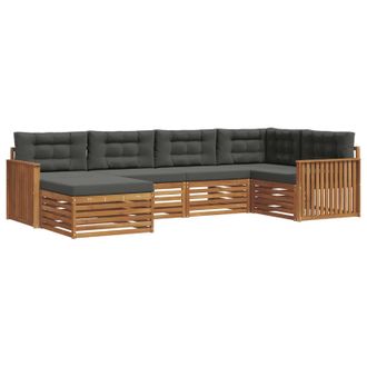 vidaXL Conjunto De Sof&aacute;s De Exterior 6 Pcs Natural Y Antracita Vidaxl