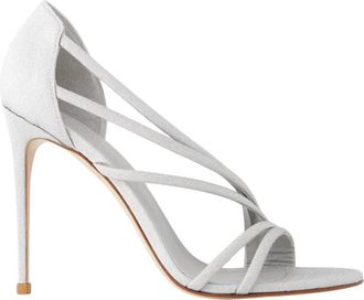 Le Silla Zilveren Stiletto Sandalen Scarlet - Dames - Sandalen met hakken - Grijs - 37 EU - Leer - Schoenen