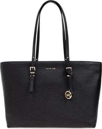 Michael Kors Quinn Large Pebbled Leather Tote Bag - Dames - Shoppers - Zwart - ONE Size - Katoen - Tassen