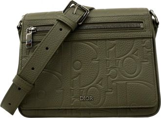 Dior Khaki Leather Shoulder Bag (Pre-Owned)