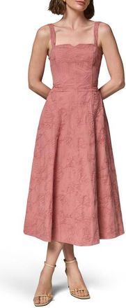 DKNY Embroidered Sleeveless Midi Dress in Desert Clay at Nordstrom, Size 12