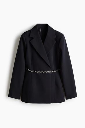 H&M Belted Blazer in Black at Nordstrom, Size Xx-Small
