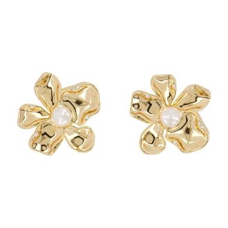 Self Portrait Pearl Flower Earrings - female - Self Portrait - Earrings - Yellow - ONE SIZE - Accessories