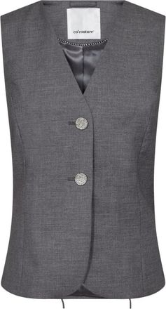 Co'Couture Liam CC Curve Vest - Dames - Gillet - Grijs - XL - Wol - Kostuums
