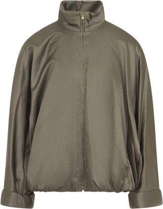 Carven Gewatteerde Blouson - Dames - Bomber jackets - Groen - S - Leer - Jassen