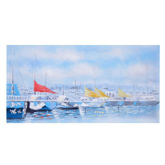 Hhg Pintura Al &Oacute;leo Barcos, 100% Pintado A Mano Pintura Mural Xl, 140x70cm