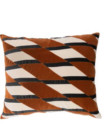 Christina Lundsteen Layla geometric-print velvet cushion (50cm x 60cm) - Orange