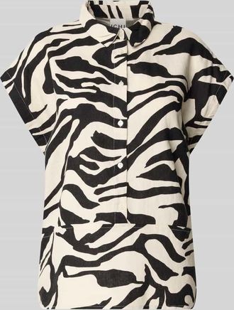 Ichi Regular Fit Bluse aus Leinen-Viskose-Mix Modell LINNO in Offwhite, Gr&ouml;&szlig;e 38