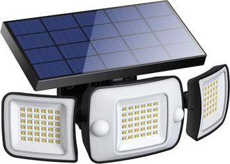 OEM L&aacute;mpara Solar Exterior 6000 Mah, 1200 Lm, Ip65, Con Sensor De Movimiento, Led Blanco, Iluminaci&oacute;n De Seguridad Para Pared [clase A]