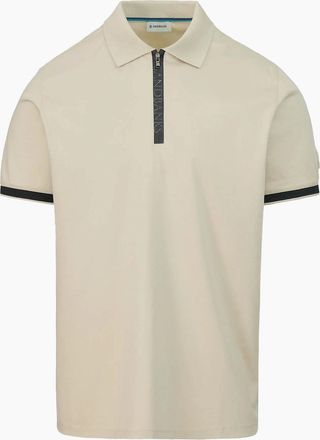 Sandbanks Mens SANDBANKS SILICONE ZIP POLO STONE - Cream - Size: 44