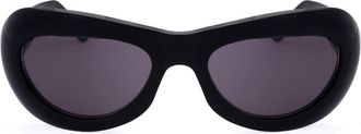Marni 59mm Wrap Oval Sunglasses in Black /Grey at Nordstrom Rack