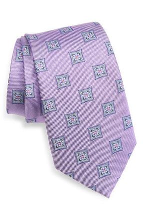 Nordstrom Check Jacquard Silk Tie in Purple at Nordstrom