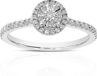 Vir Jewels 1/3 cttw Lab Grown Diamond Engagement Ring in Sterling Silver For Women