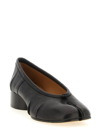 Maison Margiela Womens Black Lamb Leather Mid Heel Pumps