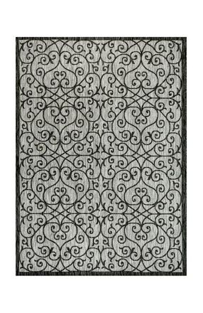 Jonathan Y Designs Madrid Vintage Filigree Textured Weave Indoor/Outdoor Area Rug in Light Gray/black at Nordstrom, Size 3Ft 0In X 5Ft 0In