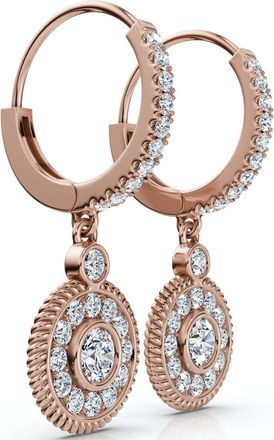 Pompeii3 3/4Ct Dangle Diamond Earrings 1 1/10 Tall Lab Grown 14k Gold EF/VS