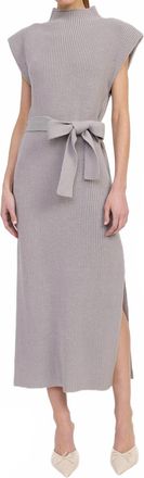 En Saison Sarah Midi Sweater Dress In Gray