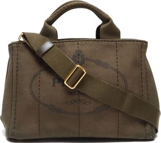 Prada 2010-2020s Canapa tote bag - women - Canvas - One Size - Green