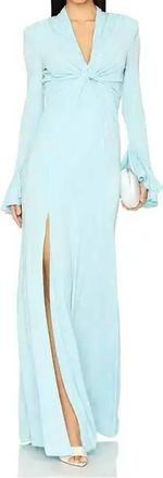 Cinq &agrave; Sept Evelyn Front Knot Dress In Morning Sky