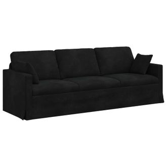 vidaXL Divano Nero 228 X 78 X 80 Cm Velluto Vidaxl