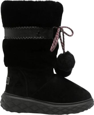 Jimmy Choo London Cobi Mid Boot - Dames - Winterlaarzen - Zwart - 38 EU - Su&egrave;de - Schoenen