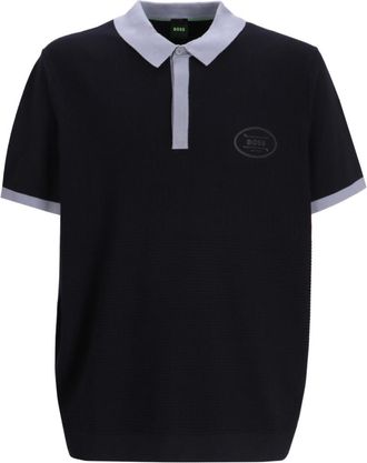 HUGO BOSS Blue Logo Plaque Polo