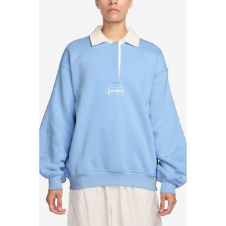 Nike Jordan Flight Club Rugby Top in Psychic Blue/Sail/Blue at Nordstrom, Size Xx-Large