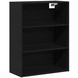 vidaXL Vidaxl - Gabinete De Pared Colgante Roble Negro Madera Contrachapada