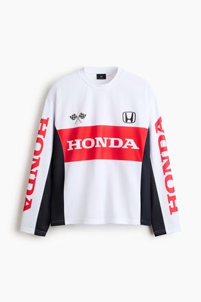 H&M Langarmshirt aus Mesh in Oversized Fit - White