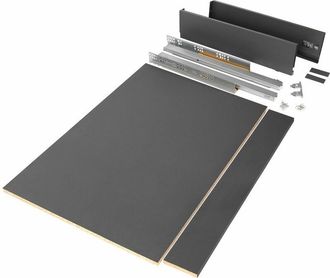 Emuca Kit Cassetto Vertex di H 93 mm con Pannelli Inclusi Larghezza 900 Grigio Antracite Va Emuca