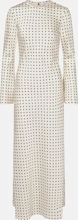 Rotate Abito lungo in raso a pois