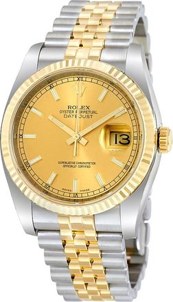 Rolex Pre-owned Rolex Oyster Perpetual Champagne Dial Mens Watch 116233-CSJ